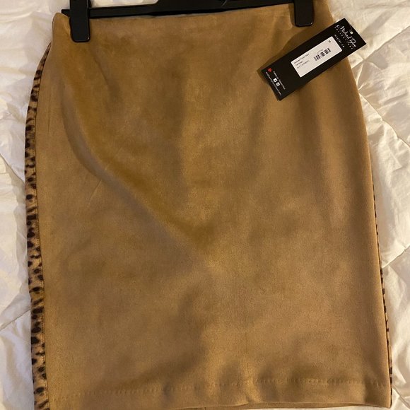 Skirt caramel with animal print (Michael Tyler) - Picture 1 of 6